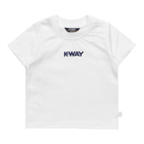 K-Way T-Shirt Girocollo Tinta Unita con Logo per Neonato K11613WXX BIANCO K-WAY 