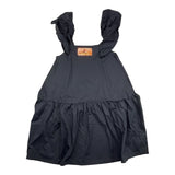 Minimalistisches schwarzes einfarbiges ärmelloses Kleid für Mädchen