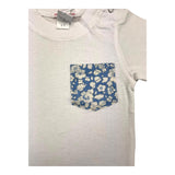 Little Red Fish T-Shirt Rundhalsausschnitt Einfarbig mit Kontrasttasche Weiß Für Neugeborene