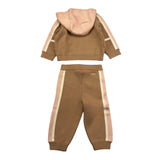 Chloe' Komplette einfarbige Sweatshirt-Hose Biscuit für Baby Mädchen