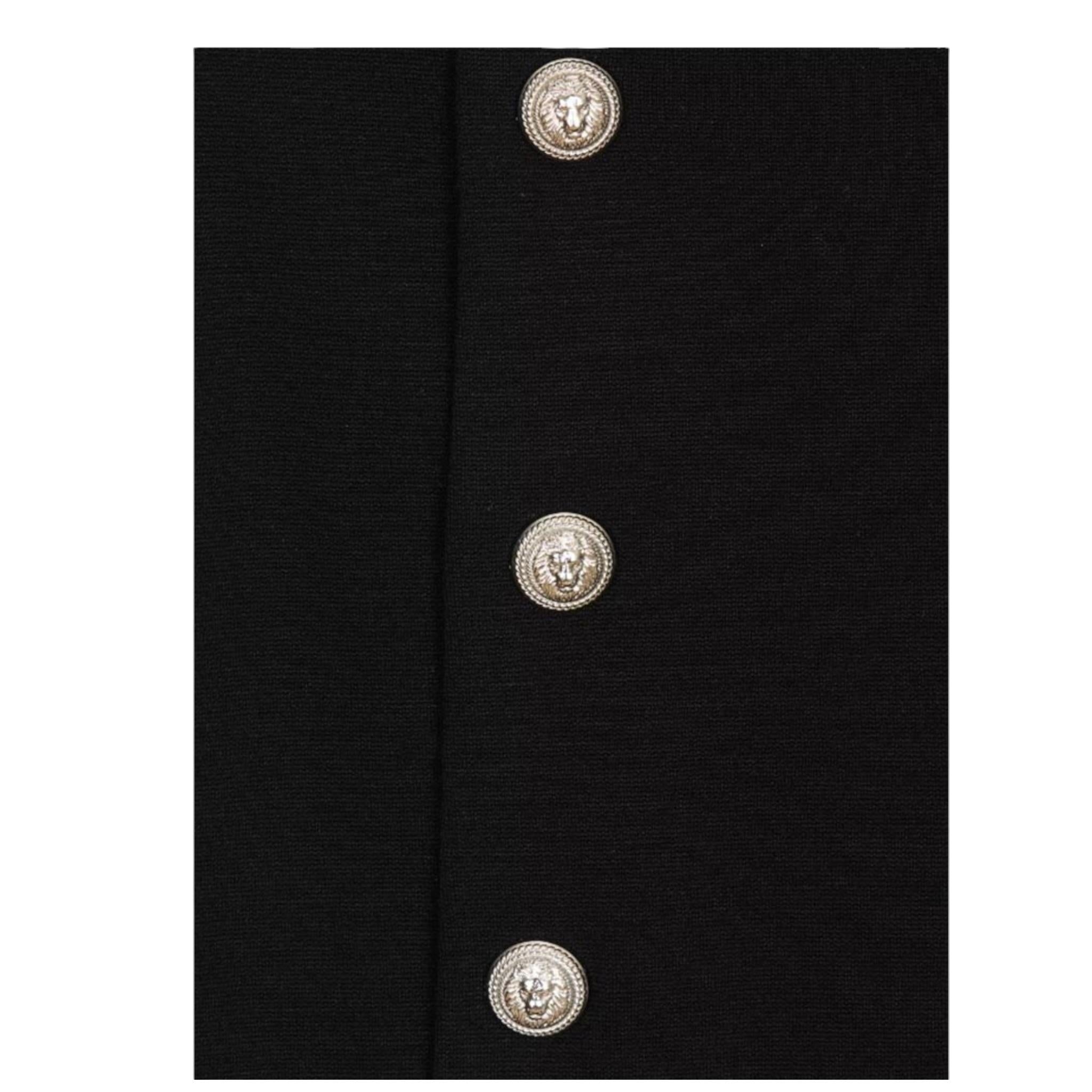 Balmain Gonna Tinta Unita con Bottoni per Bambina BV7A34 NERO BALMAIN 