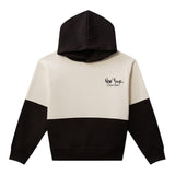 CALVIN KLEIN felpa bicolore con cappuccio e stampa Bianco/nero per Bambino IB0IB02329 BIANCO/NERO CALVIN KLEIN 