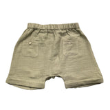 Tartine Et Chocolat – Einfarbige Bermuda-Shorts mit elastischer Taille in Grün für Neugeborene