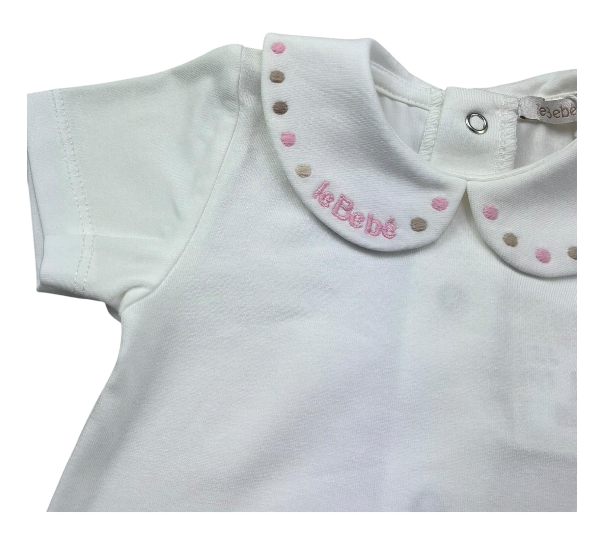 Le Bebe Body Mezza Manica Tinta Unita con Colletto per Neonata LBG6255 BIANCO LE BEBE 