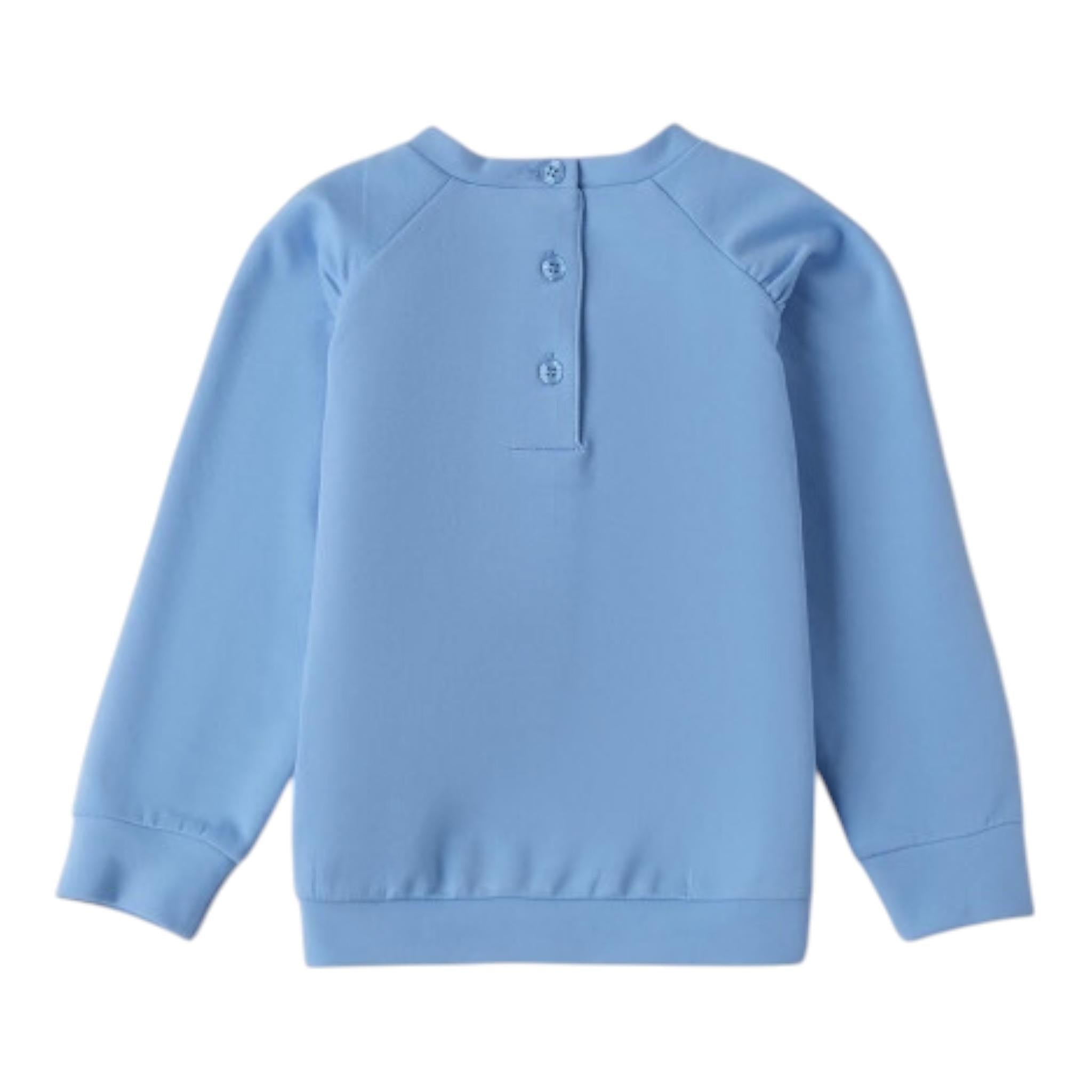 Sarabanda Felpa Girocollo Tinta Unita con Stampa per Bambina 0B301 AZZURRO SARABANDA 