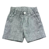JO Milano – Einfarbige Bermudashorts mit elastischer Taille in Grau für Neugeborene