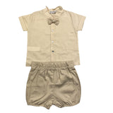 Squid Complete 2-teiliges Hemd-Bermuda-Beige für Jungen