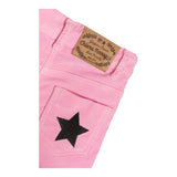 Chiara Ferragni Einfarbige Hose mit verstellbarer Taille aus rosa Wildleder für Mädchen