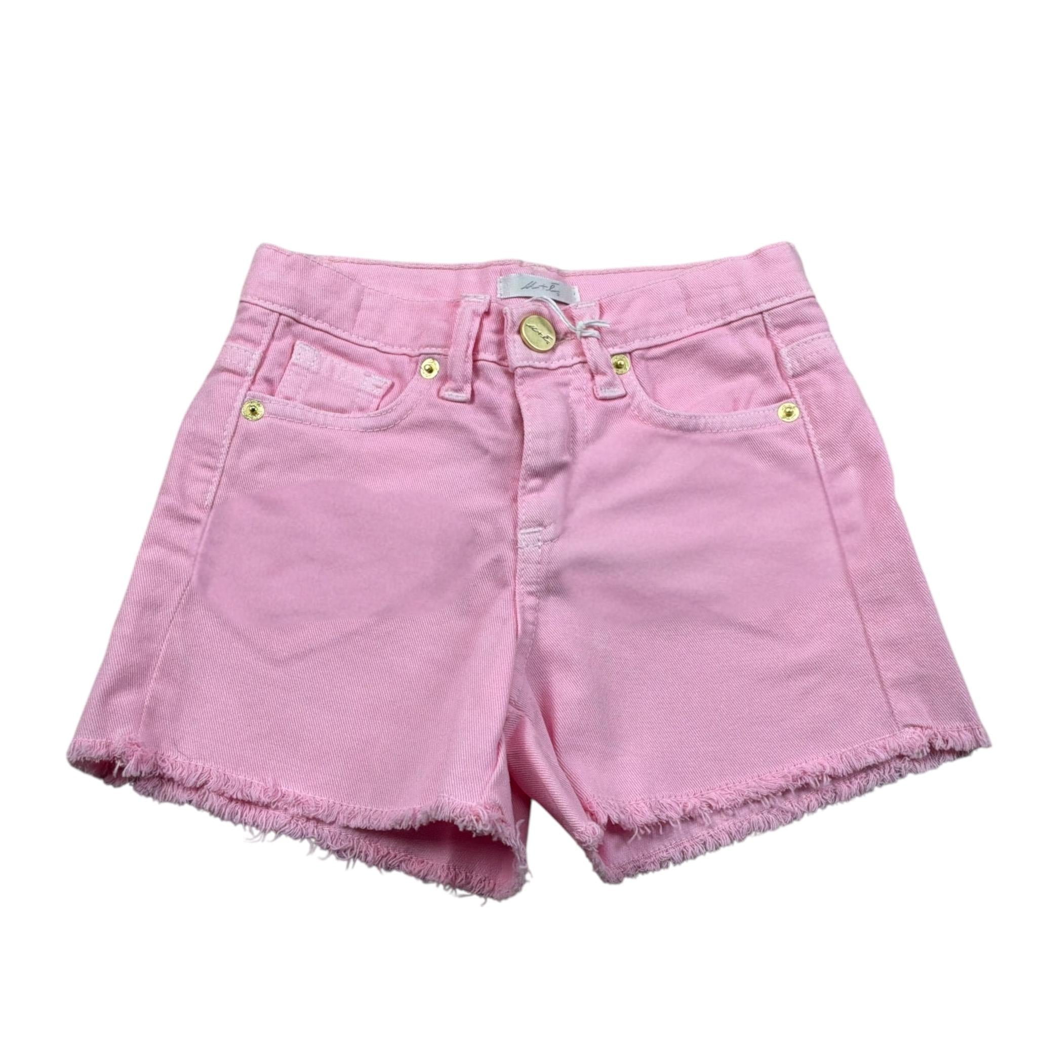 M+E' Short In Denim tinta unita con Girovita Regolabile Rosa per Bambina UE1704XX ROSA M+E' 