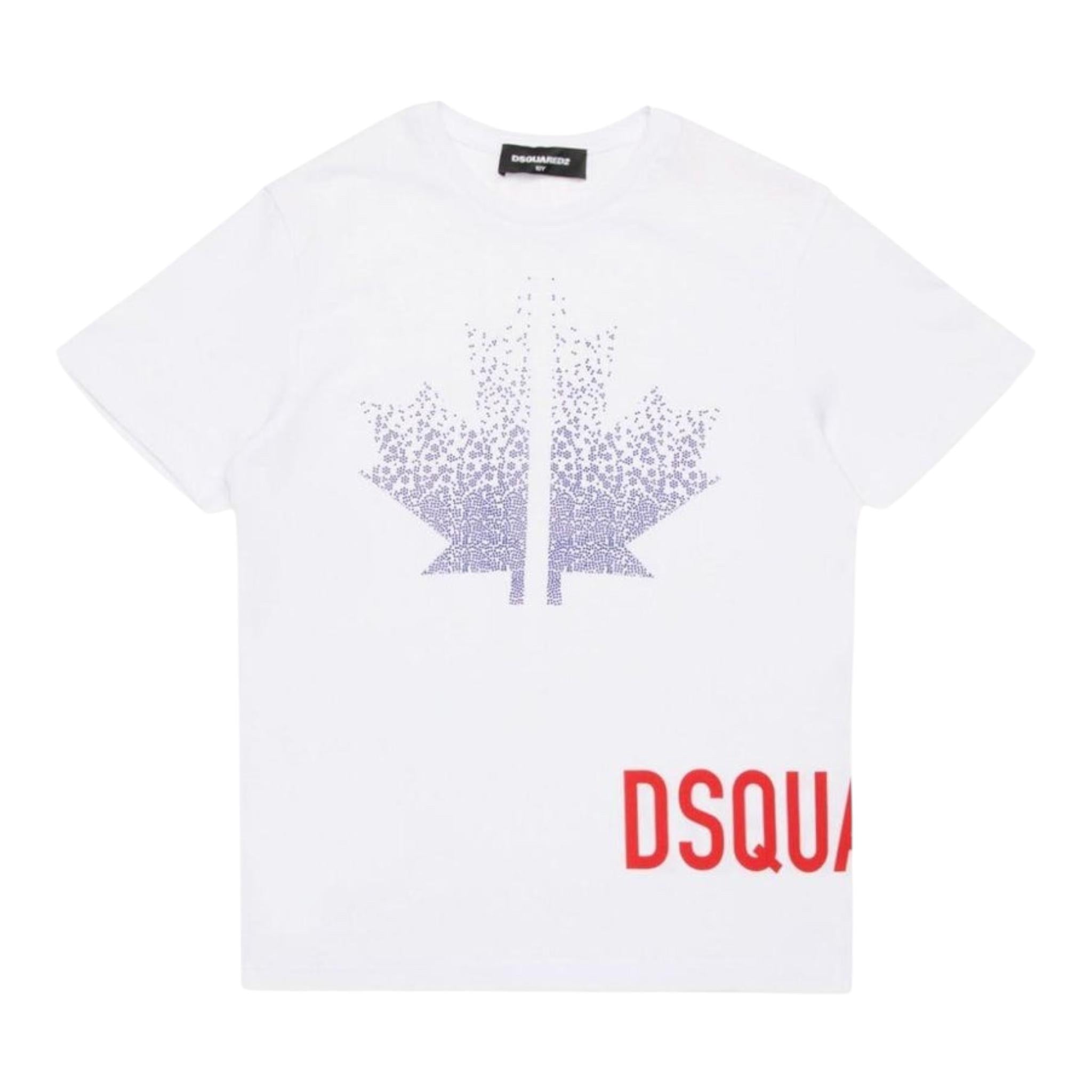 DSQUARED2 t-shirts girocollo tinta unita con stampa in contrasto Bianco per Bambino DQ2537X BIANCO DSQUARED2 