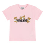 Moschino T-Shirt Girocollo Tinta Unita con Orso per Neonata MUM04AX ROSA MOSCHINO 