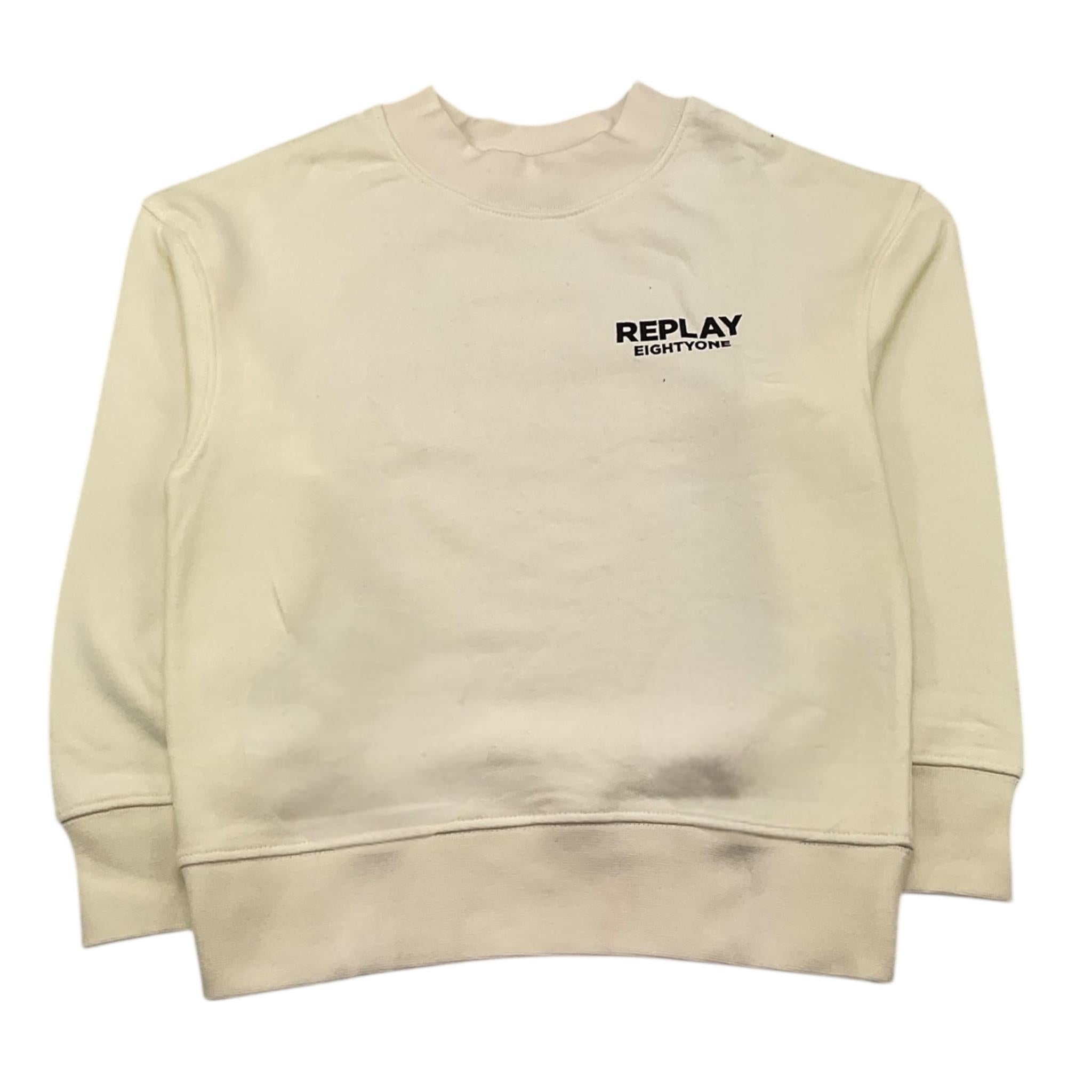 REPLAY felpa chiusa girocollo tinta unita con logo Panna per Bambino SV2065 PANNA REPLAY 