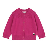 CARRE'MENT BEAU cardigan tinta unita cn ricami Fuxia per Neonata Y030211 FUXIA CARRE'MENT BEAU 