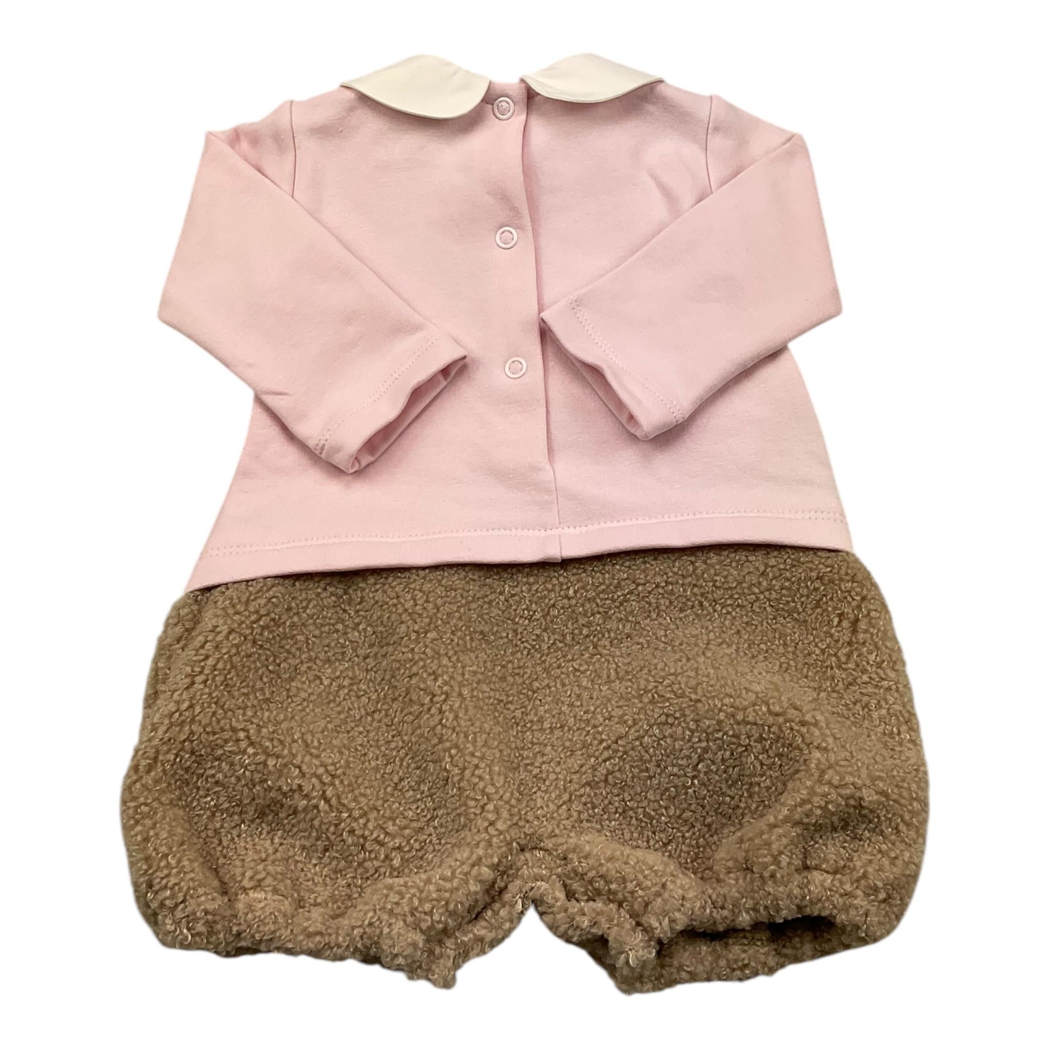 LE BEBE' pagliaccetto manica lunga bicolore Rosa/beige per Neonata LBG6036 ROSA/BEIGE LE BEBE' 