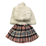 SWEET JUNIOR completo 3 pezzi pelliccia-shirt-gonna Panna per Neonata AR865 PANNA SWEET JUNIOR 