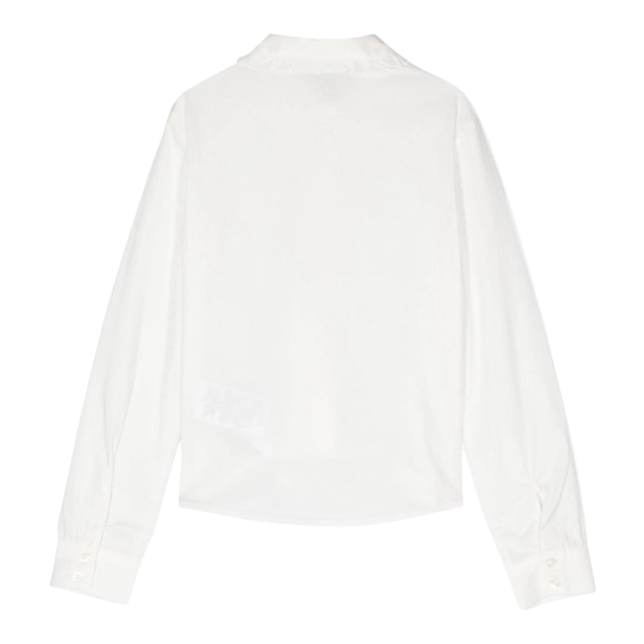 EMPORIO ARMANI camicia tinta unita manica lunga con logo Bianco per Bambina 6D3C02 BIANCO EMPORIO ARMANI 