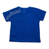 Cesare Paciotti – Einfarbiges T-Shirt mit Rundhalsausschnitt und Kobaltdruck für Neugeborene