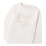 SARABANDA shirt girocollo tinta unita stampa brillantinata Bianco per Bambina 0A755 BIANCO SARABANDA 