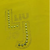 Liu Jo T-Shirt Girocollo Tinta Unita con Brillantini per Bambina GA5119 GIALLO FLUO LIU JO 