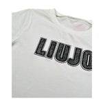 Liu Jo T-Shirt Girocollo Tinta Unita con Logo per Bambina GA5064 PANNA LIU JO 