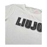 Liu Jo T-Shirt Girocollo Tinta Unita con Logo per Bambina GA5064 PANNA LIU JO 