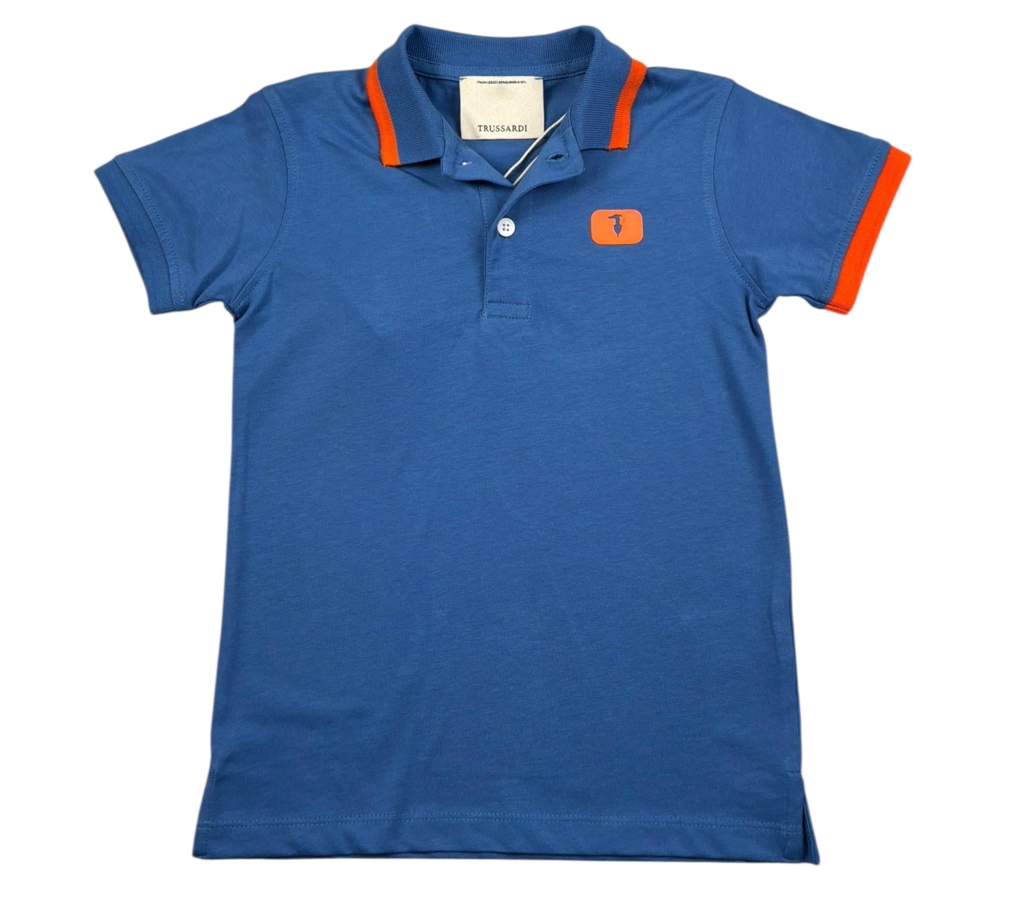 Trussardi Polo Mezza Manica Tinta Unita con Logo per Bambino TBP26098PO BLU TRUSSARDI 