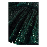 ABEL & LULA abito tinta unita con cintura e paillettes Verde per Bambina 5528X VERDE ABEL & LULA 