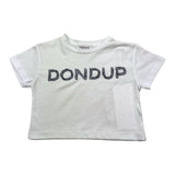 Dondup T-Shirt Girocollo Tinta Unita con Stampa per Neonata DFTS023N BIANCO DONDUP 