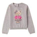 I DO maglia girocollo tinta unita cn ricamo orso Grigio per Neonata 4A554 GRIGIO I DO 