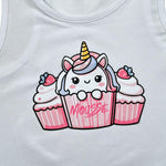 Mousse Canotta Tinta Unita con Stampa per Bambina UNILEOOOJ BIANCO MOUSSE 