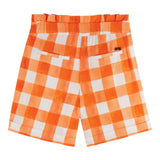 Scotch &amp; Soda – Orange karierte Shorts mit elastischer Taille für Mädchen