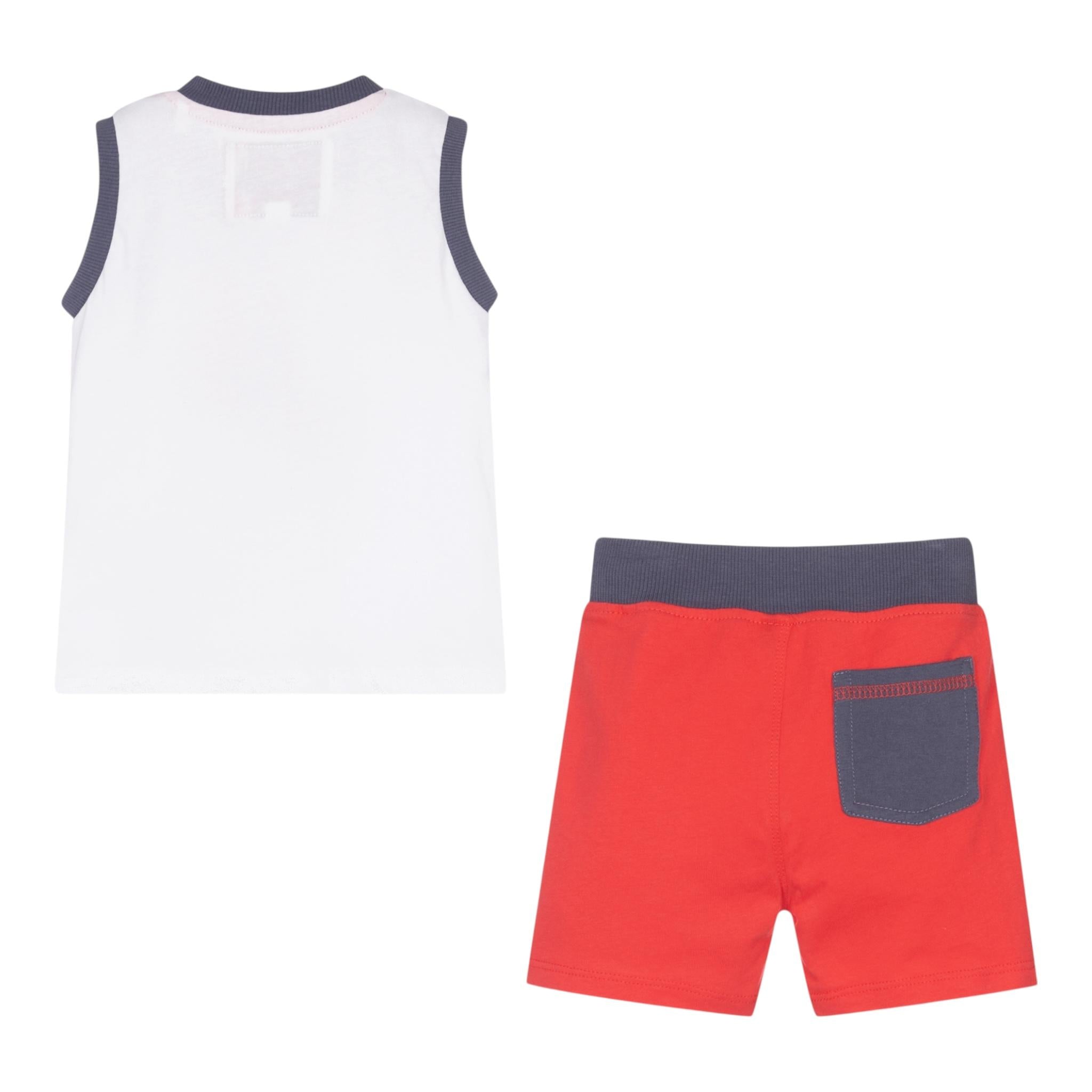 Guess Complet 2 Pezzi Canotta-Bermuda Bicolore per Neonato I2GG05K8HM3 BIANCO GUESS 