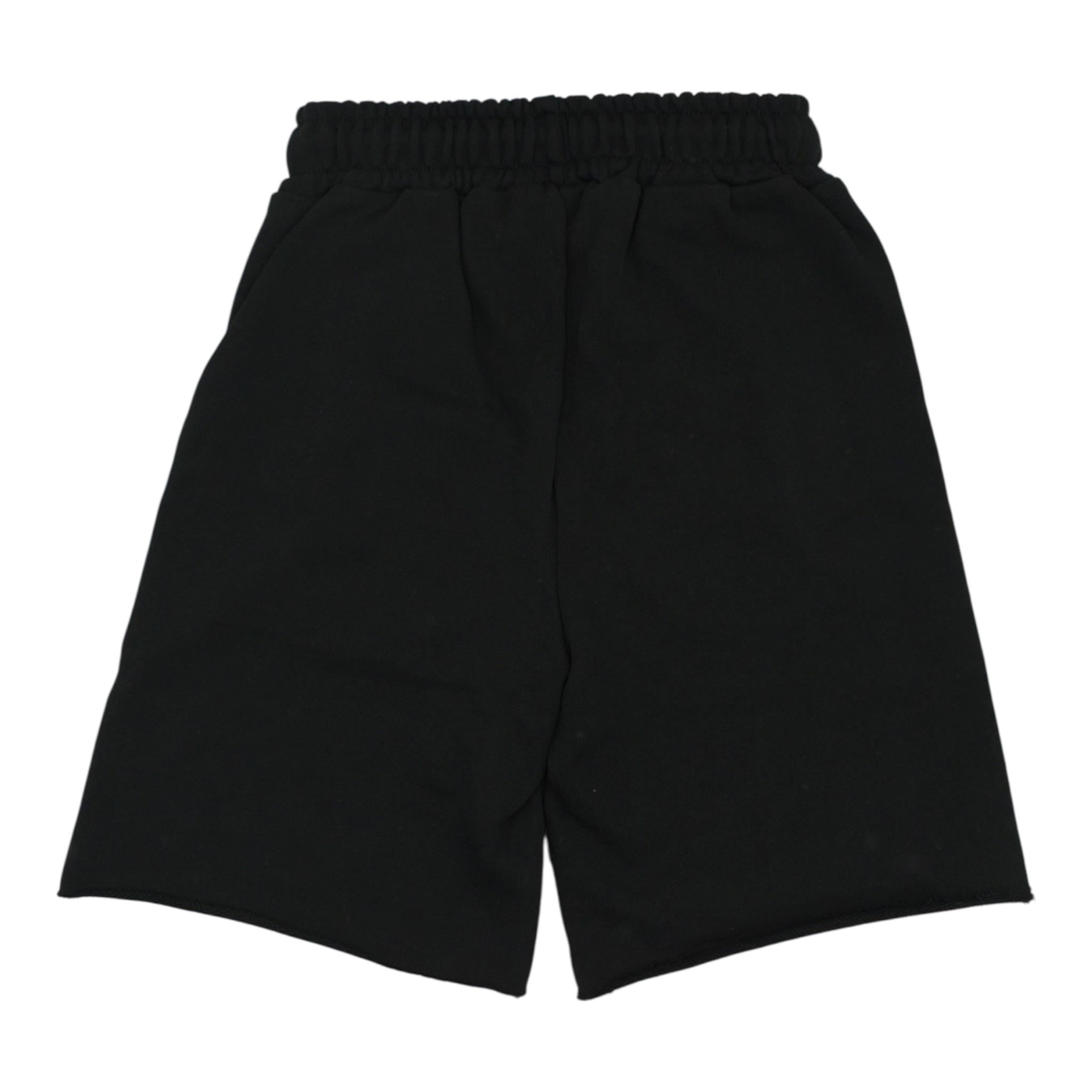 Disclaimer Bermuda tinta unita con Stampa Nero per Bambino 25EDK58412X NERO DISCLAIMER 