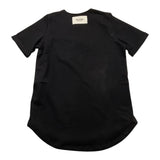 @Madilly Schwarzes einfarbiges T-Shirt mit Rundhalsausschnitt für Kinder