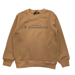 DANIELE ALESSANDRINI felpa girocollo tinta unita con stampa Beige per Bambino 1231F00103 BEIGE DANIELE ALESSANDRINI 