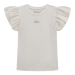 Guess T-Shirt Tinta Unita con Tulle per Neonata K5RI22K6YW4X BIANCO GUESS 