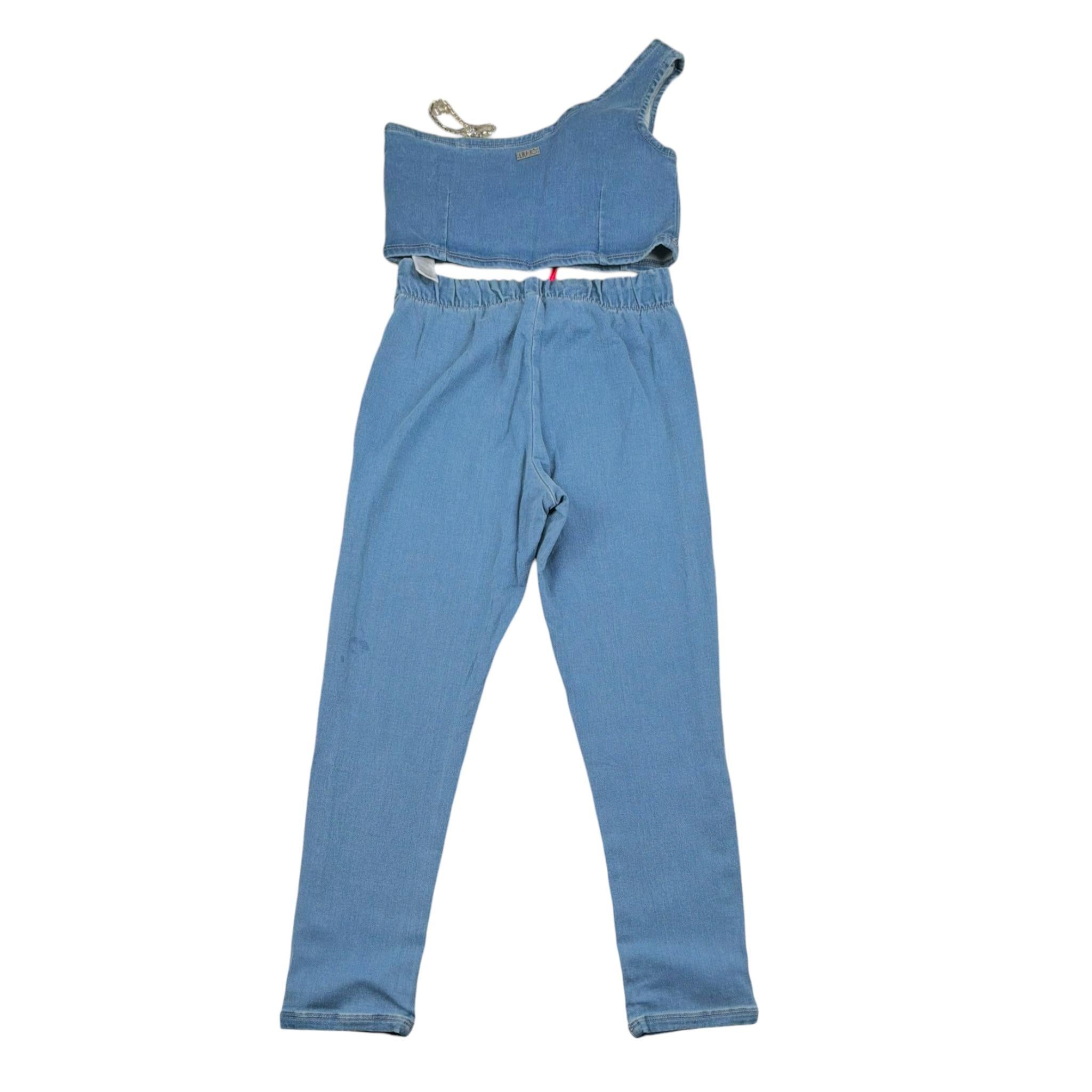 Liu Jo Completo 2 Pezzi Top-Leggins Effetto Denim per Bambina GA5210X BLU LIU JO 