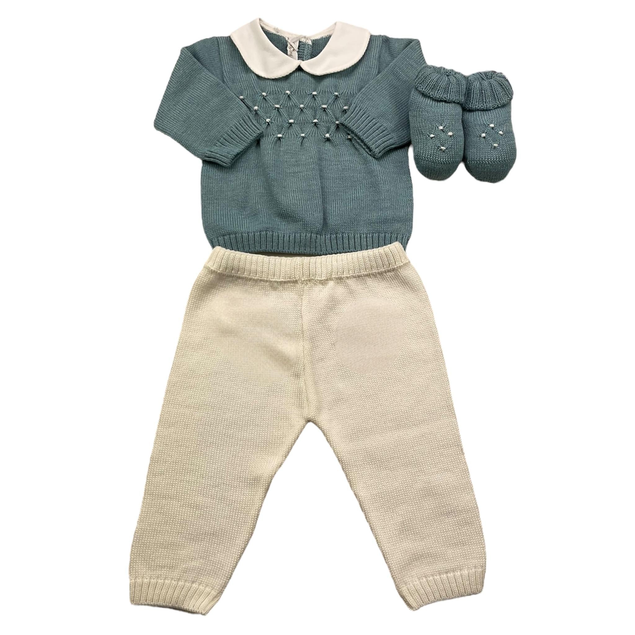 BABY LORD completo maglia-leggins tinta unita Verde per Neonata 521X VERDE BABY LORD 
