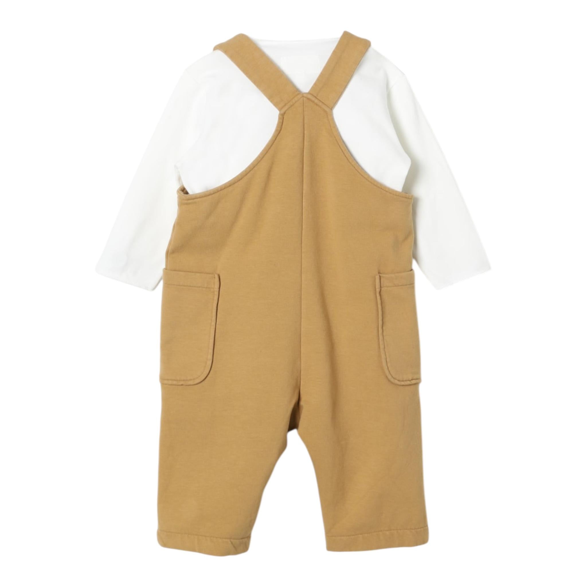 TEDDY E MINOU completo 2 pezzi shirt-salopette Beige per Neonato I24CP059M7015 BEIGE TEDDY E MINOU 