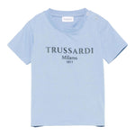 Trussardi T-Shirt Girocollo Tinta Unita con Stampa per Neonato TIP25011TSXXX AZZURRO TRUSSARDI 