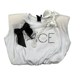Naice T-Shirt Girocollo Tinta Unita con Applicazioni per Bambina 24156 BIANCO NAICE 