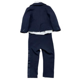 Carlo Pignatelli 4-teiliger Anzug, Jacke, Hemd, Hose, Fliege, Blau, für Neugeborene