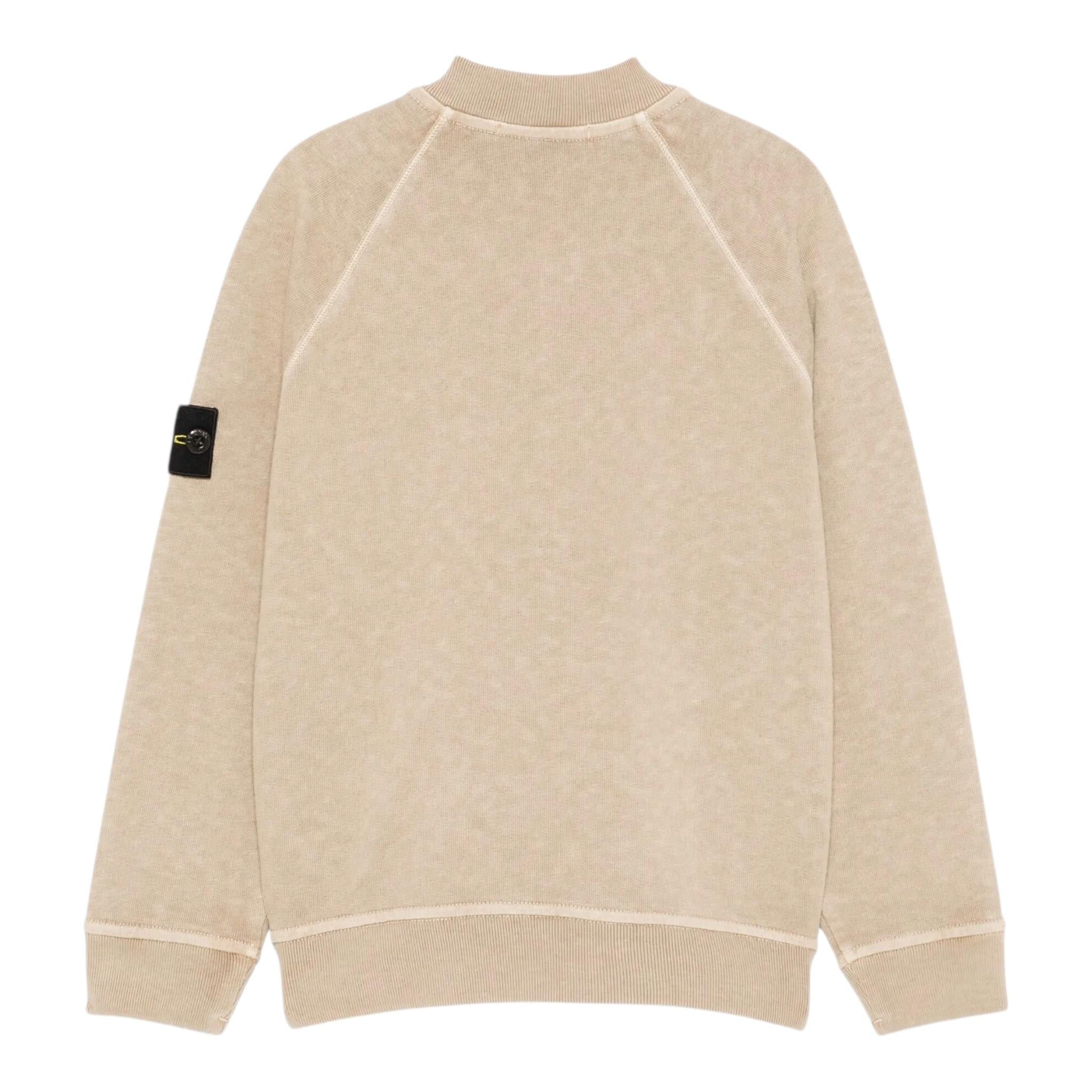 Stone Island Felpa con Zip Tinta Unita per Bambino J1S166100004 BEIGE STONE ISLAND 