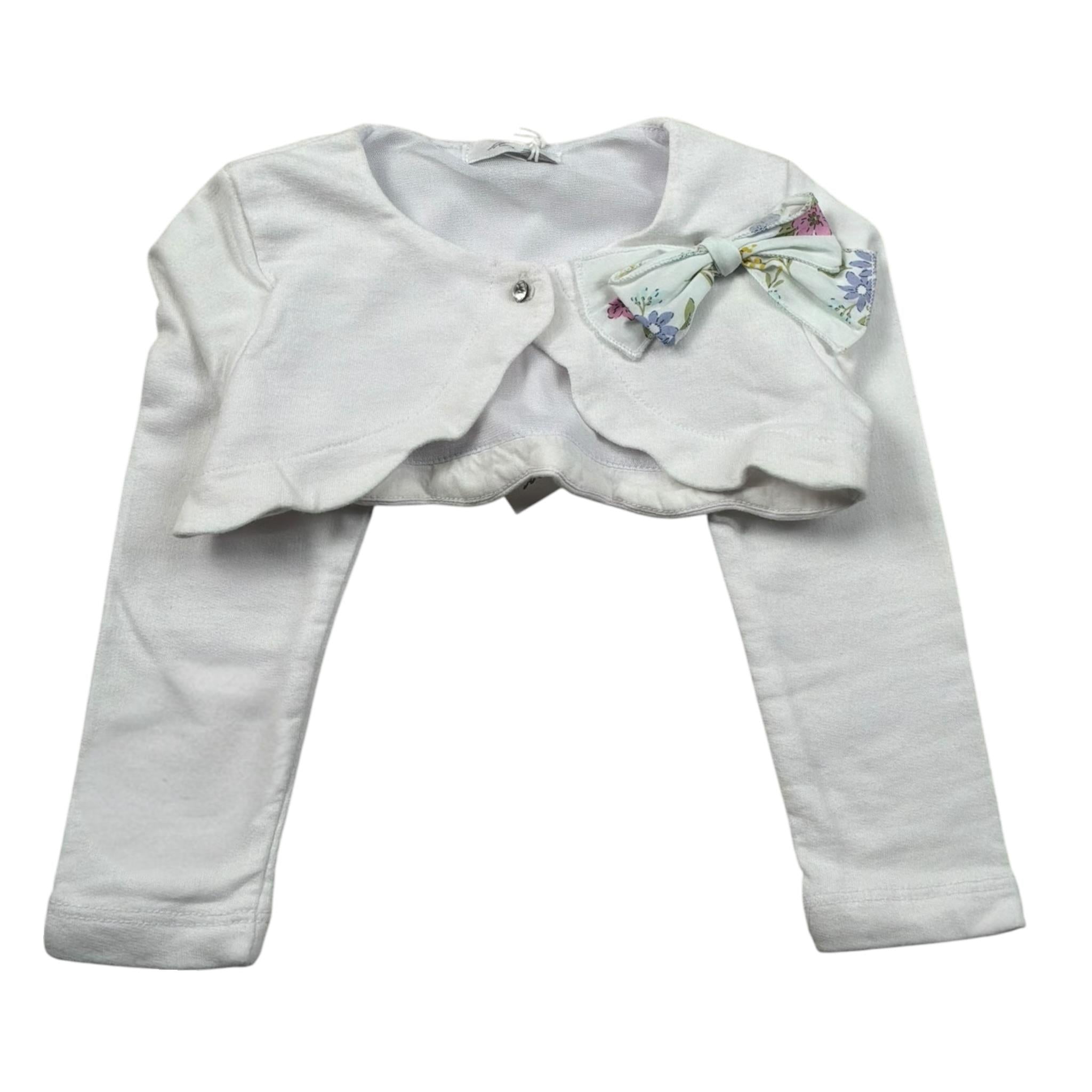 M+E' Coprispalle Tinta Unita con Fiocco per Bambina UE1847 BIANCO M+E' 