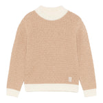ELEVENTY maglia mezzo collo tinta unita con profili in contrasto Beige per Bambina EV9P10X BEIGE ELEVENTY 