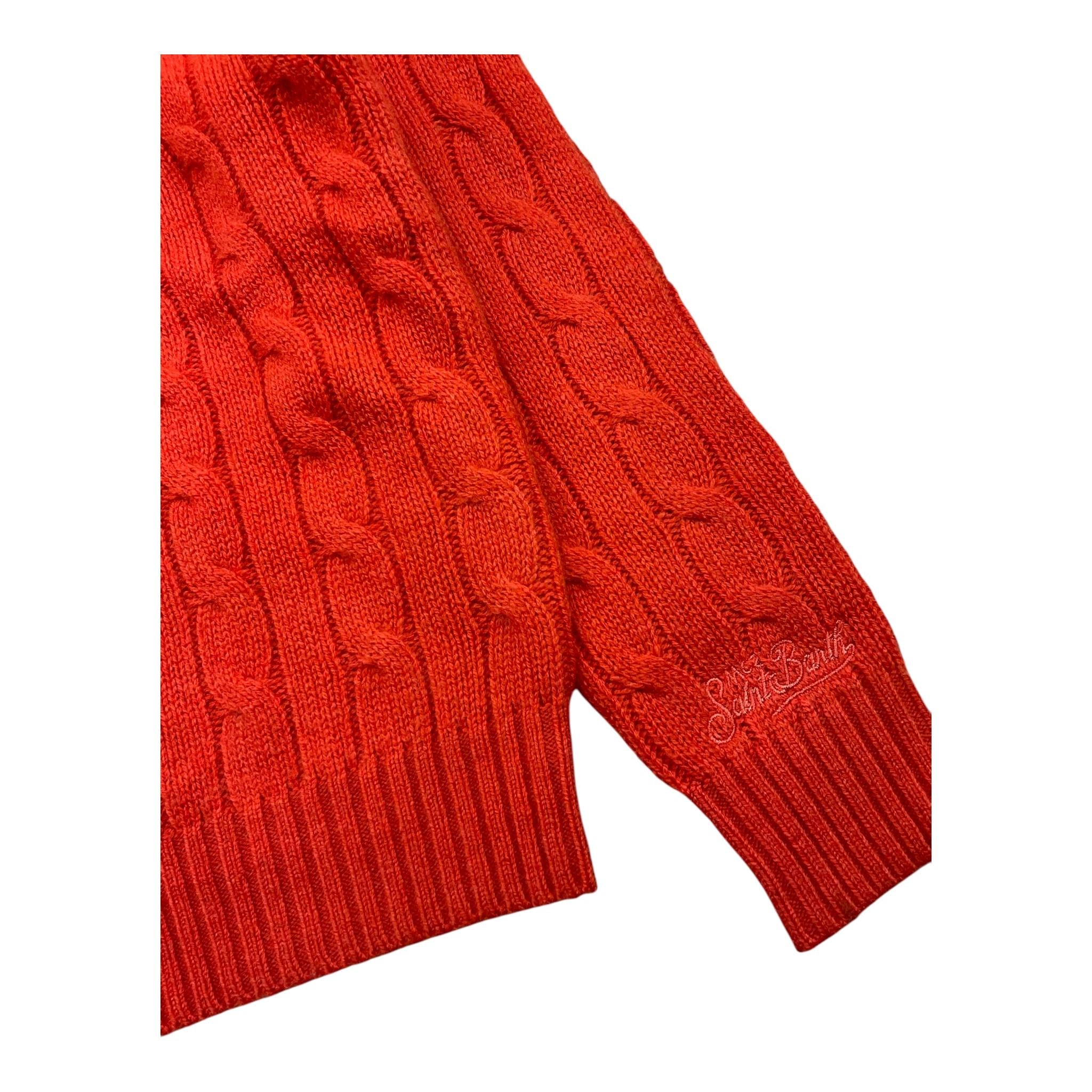 SAINT BARTH maglia girocollo tinta unita con trecce Arancione per Bambino ORANG ARANCIONE SAINT BARTH 