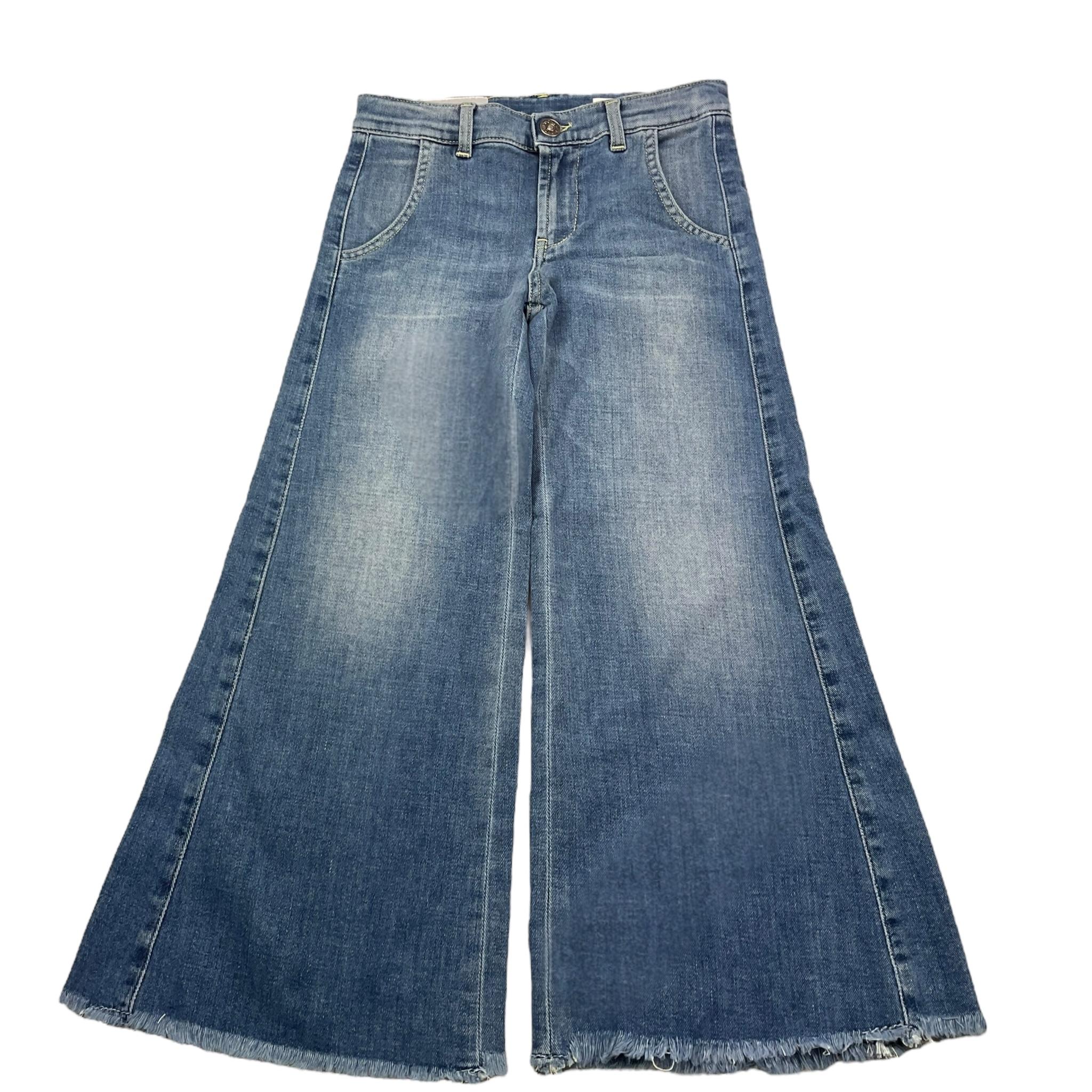 Dondup Jeans Tinta Unita Modello A Palazzo per Bambina DFPA128 BLU DONDUP 