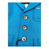 Helle Farben 4-teiliges Set Jacke-Shirt-Fliege-Bermudablau für Neugeborene