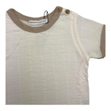 Bamboom+Babies Einfarbiges T-Shirt mit Rundhalsausschnitt in Creme für Neugeborene