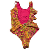 4Giveness – Einteiliger Badeanzug mit Fantasie-Print für Mädchen in Orange